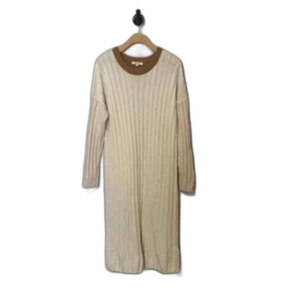 Madewell Womens (Re)sourced Ribbed Midi Sweater Dress Size Medium Antique Cream - Picture 15 of 16